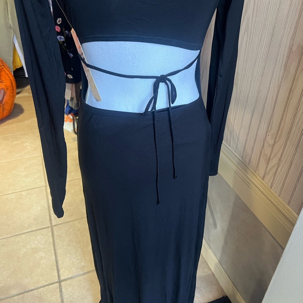 Mockneck Black Long Sleeve Dress NWT - Picture 5 of 6